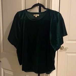 Madewell Green Velvet Crop Top